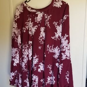 Floral burgundy tunic